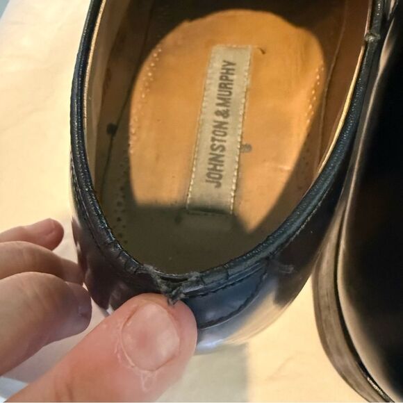 Johnston & Murphy Crown Aristocraft Oxfords Men's Size12 Black Leather Cap Toe - Picture 7 of 11